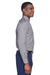 Harriton M500 Mens Wrinkle Resistant Long Sleeve Button Down Shirt w/ Pocket Dark Grey Side