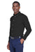 Harriton M500/M500T Wrinkle Resistant Long Sleeve Button Down Shirt w/ Pocket Black 3Q