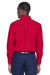 Harriton M500 Mens Wrinkle Resistant Long Sleeve Button Down Shirt w/ Pocket Red Back