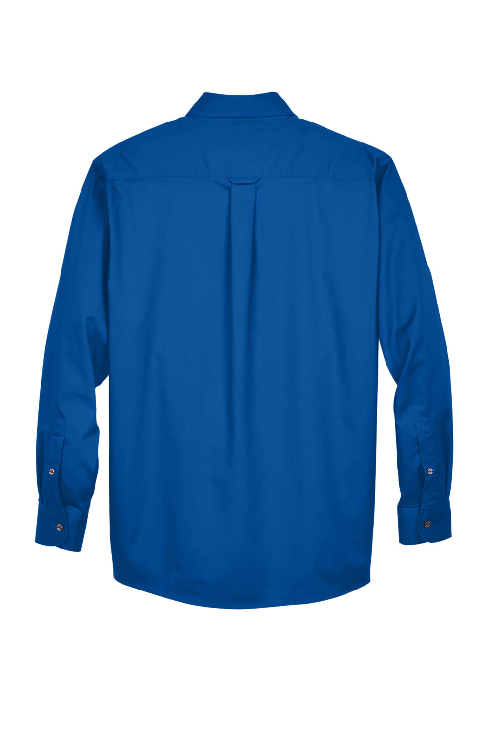 Harriton M500/M500T Wrinkle Resistant Long Sleeve Button Down Shirt w/ Pocket French Blue Flat Back