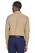 Harriton M500 Mens Wrinkle Resistant Long Sleeve Button Down Shirt w/ Pocket Stone Brown Back
