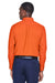 Harriton M500 Mens Wrinkle Resistant Long Sleeve Button Down Shirt w/ Pocket Orange Back