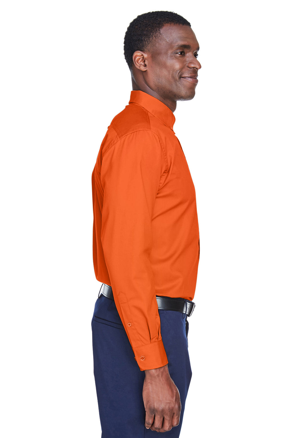 Harriton M500/M500T Mens Team Orange Wrinkle Resistant Long Sleeve
