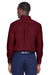 Harriton M500 Mens Wrinkle Resistant Long Sleeve Button Down Shirt w/ Pocket Wine Red Back