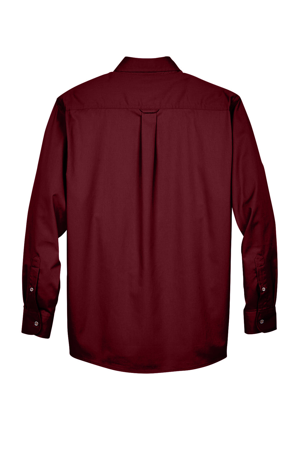 Harriton M500/M500T Wrinkle Resistant Long Sleeve Button Down Shirt w/ Pocket Wine Flat Back
