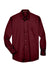 Harriton M500/M500T Wrinkle Resistant Long Sleeve Button Down Shirt w/ Pocket Wine Flat Front