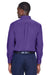 Harriton M500 Mens Wrinkle Resistant Long Sleeve Button Down Shirt w/ Pocket Purple Back