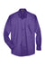 Harriton M500/M500T Wrinkle Resistant Long Sleeve Button Down Shirt w/ Pocket Team Purple Flat Front