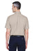 Harriton M500S Mens Wrinkle Resistant Short Sleeve Button Down Shirt w/ Pocket Stone Brown Back