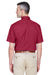 Harriton M500S Mens Wrinkle Resistant Short Sleeve Button Down Shirt w/ Pocket Wine Red Back