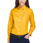 Harriton Womens Wrinkle Resistant Long Sleeve Button Down Shirt - Sunray Yellow