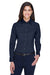 Harriton M500W Womens Wrinkle Resistant Long Sleeve Button Down Shirt Navy Blue Front