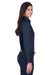 Harriton M500W Womens Wrinkle Resistant Long Sleeve Button Down Shirt Navy Blue Side