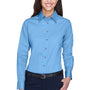 Harriton Womens Wrinkle Resistant Long Sleeve Button Down Shirt - Light College Blue