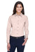 Harriton M500W Womens Wrinkle Resistant Long Sleeve Button Down Shirt Blush Pink Front