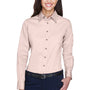 Harriton Womens Wrinkle Resistant Long Sleeve Button Down Shirt - Blush Pink