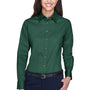 Harriton Womens Wrinkle Resistant Long Sleeve Button Down Shirt - Hunter Green