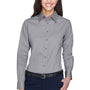 Harriton Womens Wrinkle Resistant Long Sleeve Button Down Shirt - Dark Grey