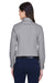 Harriton M500W Womens Wrinkle Resistant Long Sleeve Button Down Shirt Dark Grey Back