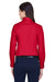 Harriton M500W Womens Wrinkle Resistant Long Sleeve Button Down Shirt Red Back