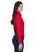 Harriton M500W Womens Wrinkle Resistant Long Sleeve Button Down Shirt Red Side