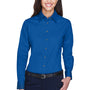Harriton Womens Wrinkle Resistant Long Sleeve Button Down Shirt - French Blue