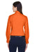 Harriton M500W Womens Wrinkle Resistant Long Sleeve Button Down Shirt Orange Back