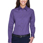 Harriton Womens Wrinkle Resistant Long Sleeve Button Down Shirt - Team Purple