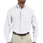 Harriton Mens Essential Long Sleeve Button Down Shirt w/ Pocket - White