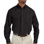 Harriton Mens Essential Long Sleeve Button Down Shirt w/ Pocket - Black