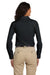 Harriton M510W Womens Essential Long Sleeve Button Down Shirt Black Back