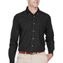 Harriton Mens Denim Long Sleeve Button Down Shirt w/ Pocket - Washed Black