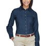 Harriton Womens Denim Long Sleeve Button Down Shirt - Dark Denim