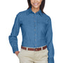 Harriton Womens Denim Long Sleeve Button Down Shirt - Light Denim