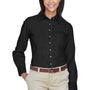 Harriton Womens Denim Long Sleeve Button Down Shirt - Washed Black