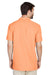 Harriton M560 Mens Barbados Wrinkle Resistant Short Sleeve Button Down Camp Shirt w/ Pocket Nectarine Orange Back
