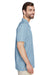 Harriton M560 Mens Barbados Wrinkle Resistant Short Sleeve Button Down Camp Shirt w/ Pocket Cloud Blue Side