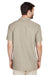 Harriton M560 Mens Barbados Wrinkle Resistant Short Sleeve Button Down Camp Shirt w/ Pocket Khaki Brown Back