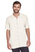 Harriton M570 Mens Bahama Wrinkle Resistant Short Sleeve Button Down Camp Shirt w/ Pocket Cream Front