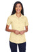 Harriton M570W Womens Bahama Wrinkle Resistant Short Sleeve Button Down Camp Shirt Sand Brown Front