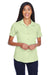 Harriton M570W Womens Bahama Wrinkle Resistant Short Sleeve Button Down Camp Shirt Green Mist Front