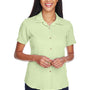 Harriton Womens Bahama Wrinkle Resistant Short Sleeve Button Down Camp Shirt - Mist Green