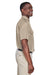 Harriton M580 Mens Key West Performance Short Sleeve Button Down Shirt w/ Double Pockets Khaki Brown Side