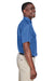 Harriton M580 Mens Key West Performance Short Sleeve Button Down Shirt w/ Double Pockets Pool Blue Side