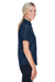 Harriton M580W Womens Key West Performance Short Sleeve Button Down Shirt w/ Double Pockets Navy Blue Side