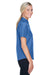 Harriton M580W Womens Key West Performance Short Sleeve Button Down Shirt w/ Double Pockets Pool Blue Side
