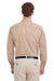 Harriton M581 Mens Foundation Stain Resistant Long Sleeve Button Down Shirt w/ Pocket Khaki Brown Back
