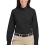 Harriton Womens Foundation Stain Resistant Long Sleeve Button Down Shirt - Black - Closeout