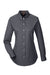 Harriton M581W Womens Foundation Stain Resistant Long Sleeve Button Down Shirt Dark Charcoal Grey Flat Front