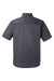 Harriton M585 Mens Advantage Short Sleeve Button Down Shirt w/ Double Pockets Dark Charcoal Grey Flat Back